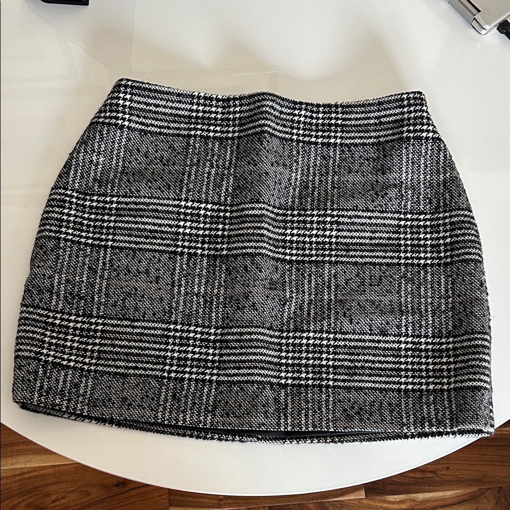 H&M Black and White Checkered Mini Skirt